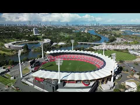 Aerial view of Carrara stadium, Home of Gold Coast Suns