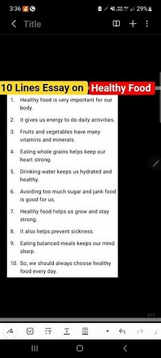 10 Lines Essay on Healthy Food