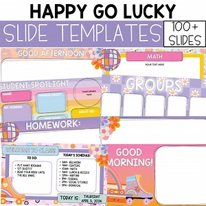 Retro Slide Templates for Classroom, Groovy Slides Templates, Classroom Management Slides, Retro Slides Templates for Google Slides / HGL - Etsy