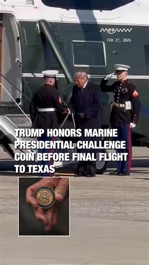 Trump Surprises Marine With Presidential Challenge Coin Donald Trump surprised a U.S. Marine with a presidential challenge coin in a moment that quickly drew attention online. Challenge coins are a long-standing military tradition symbolizing honor, service, and recognition. The emotional exchange highlights ongoing public support for members of the armed forces and has sparked conversation across social media. Watch the full clip and follow for updates on political events and military tributes.
