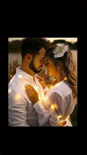 Title:Romantic Sunset Couple with Fairy Lights | Love Portrait Photography