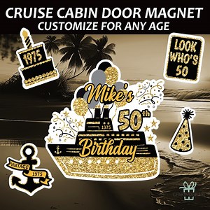 Personalized 50th Birthday Cruise Door Magnets Decoration/happy Birthday Door Magnet/cruise Magnet/cruise Decor, Cruise Magnet Vintage - Etsy