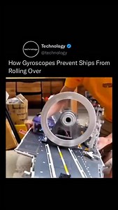 Gyroscopes resist changes in orientation, making them powerful tools for stabilizing boats. When waves cause a vessel to tilt, the spinning rotor inside the gyroscope generates torque that pushes back against the motion. This opposing force, known as gyroscopic precession, acts at a right angle to the tilt and helps reduce rolling. In modern marine systems, advanced control units adjust the rotor speed in real time to maximize stability, keeping boats steadier even in rough conditions. #technolo
