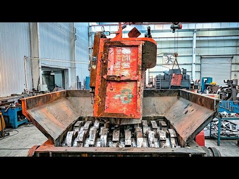 Shredder Destroys Giant Loader Body and Motorcycle! Extreme Shredding machine