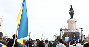 Demonstration In Lisbon In Support Of Ukraine Against Russian Invasion, Portugal - 29 Mar 2022