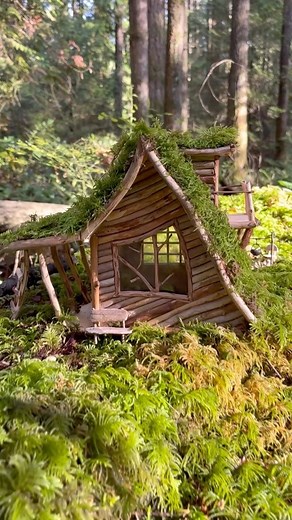 Maryinthefairyland | Fairy cottage in the woods - built with natural materials. DIY tutorial on my YouTube channel: https://youtu.be/Y4bErG23HBc #fairygarden... | Instagram