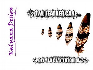 Owl feather cane - feather canes part 1 polymer clay tutorial 076