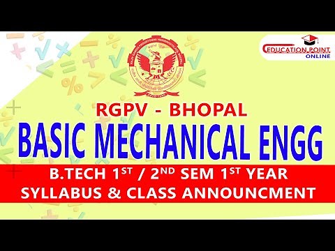 Syllabus | Basic Mechanical Engineering RGPV B.Tech 1st Year 1 Sem / 2nd Sem Syllabus