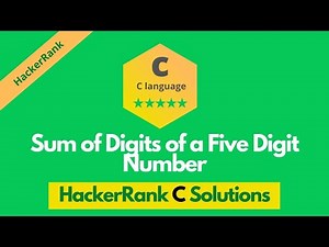 HackerRank Sum of Digits of a Five Digit Number solution in C | C solutions | Programmingoneonone