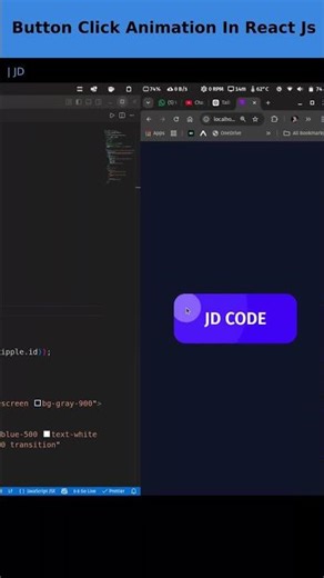 Button Click Effects Coding In React Js | #shorts #short #code #program #coding #javascript
