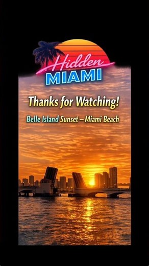A calm Miami Beach sunset filmed from a hidden spot on Belle Island.