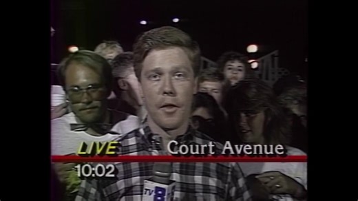 Blooper alert! Live shot while covering my first RAGBRAI on Court Ave. in Des Moines back in 1988. | Todd Magel KCCI