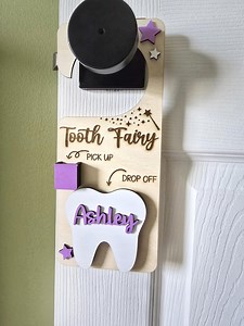 Tooth Fairy Pickup Dropoff Door Hanger, Tooth Fairy Visit, Personalized Door Hanger, Tooth Fairy Money Holder, Tooth Fairy for Kids - Etsy