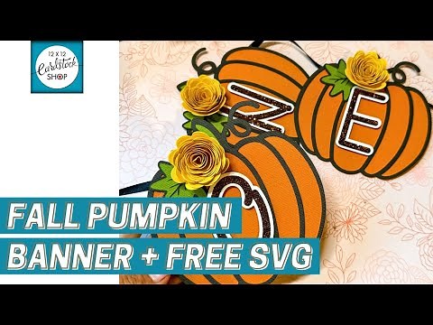 Fall Pumpkin Banner With Free SVG File