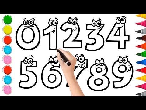 Episode _8_How to Draw and Color Numbers 0 to 9 for Kids !