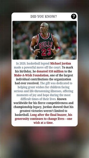 Michael Jordan’s $10 Million Gift That Changed Lives