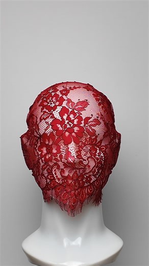 Embroidered Chantilly Floral Lace Face Mask in Red - Phantom, Gothic, Sheer Concealing Veil - Etsy