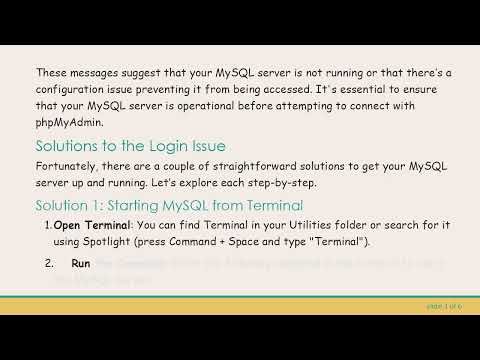 How to Fix the Cannot log in to the MySQL Server Error on Mac OS X