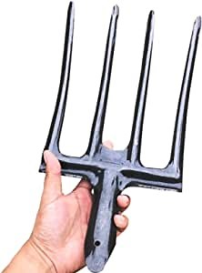 Lieber Potato Garden Folk Head, Garden Digging Fork Spading Fork Head only, County Tools 4-Tine Gardening Fork | Steel Alloy Tines | Great for Compacted Soil (Head) (1 Pack)