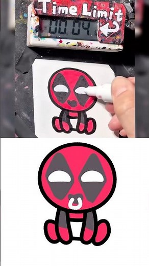 【ASMR】Drawing Baby Deadpool in 40Sec (Remake by 김겹살 Winnie)