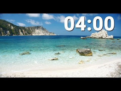 4 Minute Countdown Timer with Alarm and Jazz Music to Study or Relax by - Tropical Beach Scene