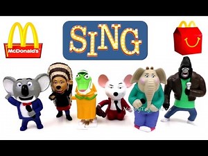 2016 McDONALD'S SING MOVIE HAPPY MEAL TOYS FULL SET 6 KIDS COLLECTION UNBOXING ¡CANTA! EUROPE REVIEW
