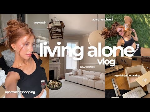 MOVING INTO MY NEW APARTMENT 📦🗝️ unpacking + building furniture, my first week, shopping, + haul ⟡˖°