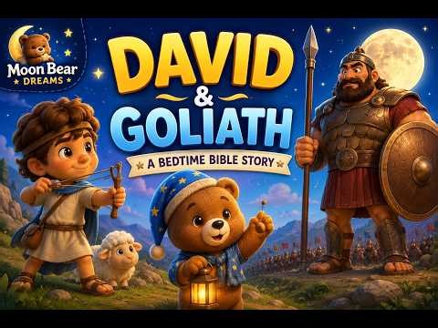 Moon Bear 🌙 | David and Goliath | Bedtime Bible Story for Toddlers
