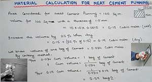Material Calculation For Neat Cement Punning | What is Cement Punning