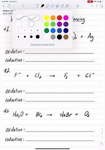 Redox Half Reactions