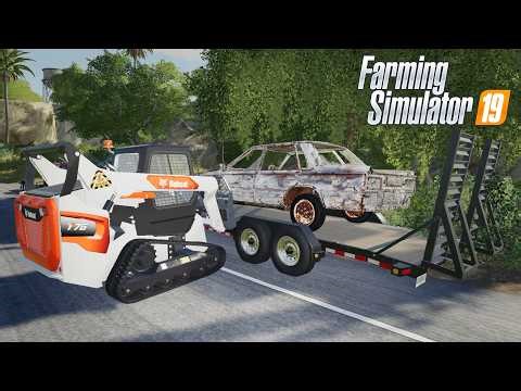 FS19 - TRANSPORTING an ABANDONED RUSTY CAR - NEW CAR MOD for Farming Simulator 2019 ROLEPLAY