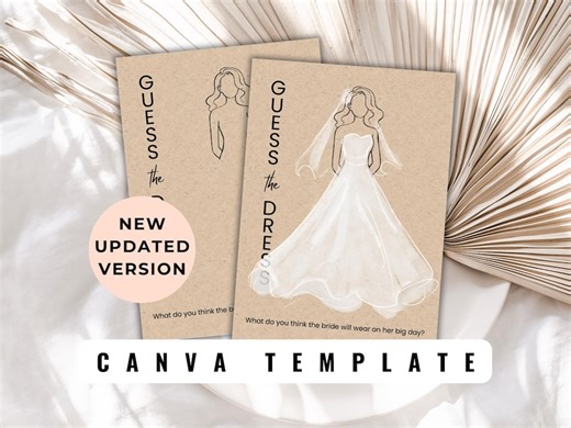 Guess the Dress Bridal Shower Game: Editable Canva Template (digital Download) - Etsy