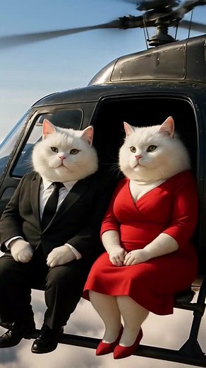 The cat was pushed out the helicopter💖 #cat #helicopter #funny #ai #viral