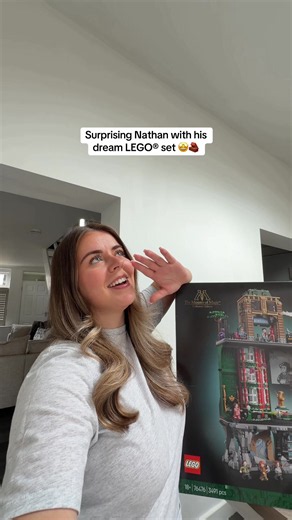 AD surprising Nathan with the LEGO® Harry Potter™ Ministry of Magic™ Set 🥹🪄 The most magical set & build 💚 available to buy now!! @LEGO #LEGO