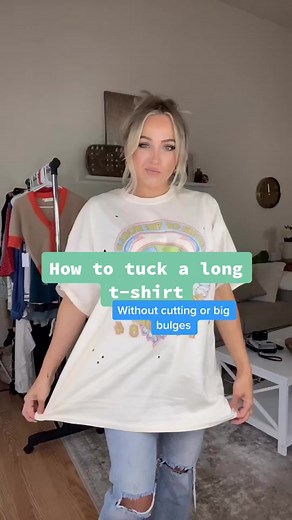 How to Crop Long T-Shirts Without Cutting Them | Crop T-Shirt Fashion Hacks