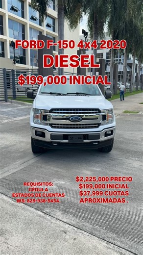 🔱FORD F-150 XLT 20204X4 DIESEL🔱 🔱$2,225,000.00 PRECIO. 🔱$199,000.00 INICIAL 🔱37,999.00 CUOTAS APROX. 🔱CUOTAS: SIN SEGURO. 🔱REQUISITOS: CÉDULA Y ESTADOS DE CUENTA. 🔱WS:829-938-5454. 🔱COMBUSTIBLE: DIESEL. 🔱4X4 🔱LUCED LED. 🔱INTERIOR EN PIEL. 🔱DOBLE CABINA. 🔱ARO 18. 🔱SISTEMA DE SONIDO. 🔱TAPA CAMA . 🔱SENSORES DE PARQUEO. 🔱CAMARA FRONTAL. 🔱RADIO DE PANTALLA. @startautoimport_ 🔱SÍGUENOS .. | Start auto import
