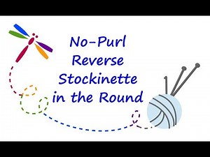 No-purl reverse stockinette in the round using w&t