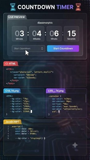 Create an Animated Countdown Timer Using HTML CSS JavaScript 🔥