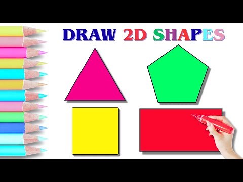 Learn 2D Shapes with Colors! 🎨| Easy Drawings for Kids| Preschool Learning Video (Creative Shapes)🟢🟦