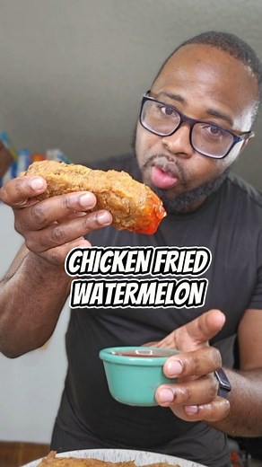 Kenneth mincey on Instagram: "Chicken Fried Watermelon or Candied Watermelon Fried Chicken #friedchicken #Watermelon #koolaid #food #recipe"