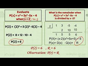 Remainder Theorem: Polynomials