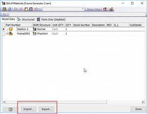 Exporting parameters from multi-body part to derived assemblies for BOM
