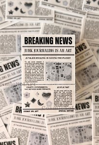 Junk Journal Newspaper Sticker : Journal Scrapbook Planner Stickers Super Matte Weatherproof Vinyl - Etsy
