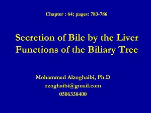 Secretion of Bile by the Liver Functions of the Biliary Tree - SlideServe
