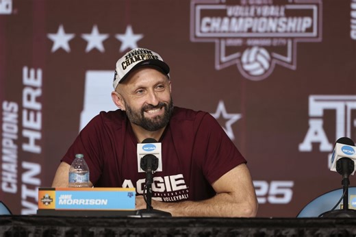 Texas A&M Volleyball Coach Jamie Morrison shares Inspiring Advice for  Players After Historic NCAA Title Win