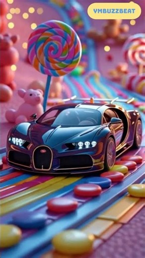 Mini Bugatti on Candy Road 🍭🏎️✨ #trending #shorts #youtubeshorts #luxury #trend