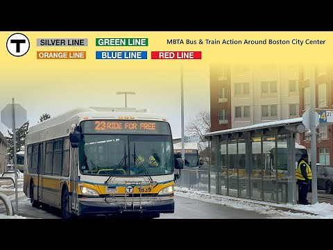 Massachusetts Bay Transportation Authority: Bus & Train Action Around Boston City Center