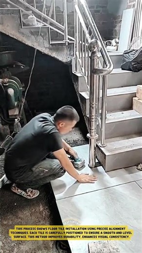 Floor Tile Installation Process using Precision Alignment Technique