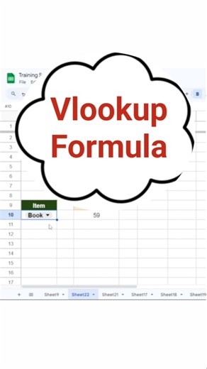 VLOOKUP Formula in Google Sheets | Easy Example #shorts
