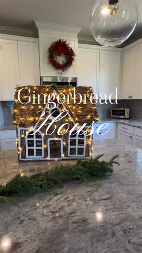 Giant gingerbread house Follow Type HOUSE for links sent to you One of my favorite Christmas decorations! I love styling it indoors! #ChristmasDecor #HolidayHomeDecor #GingerbreadHouse #PotteryBarnFinds #ChristmasAesthetic | Liz